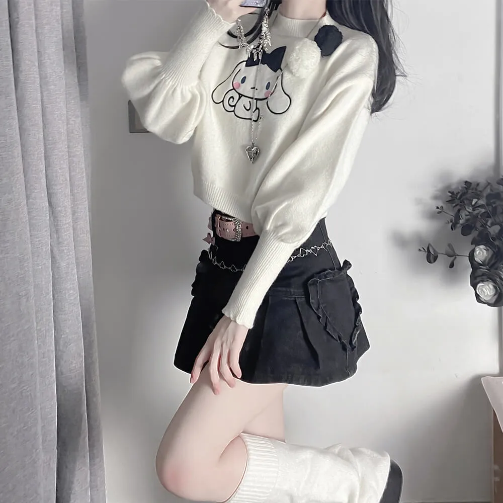 Cinnamoroll Pom-Pom Lamb Sleeve Sweater