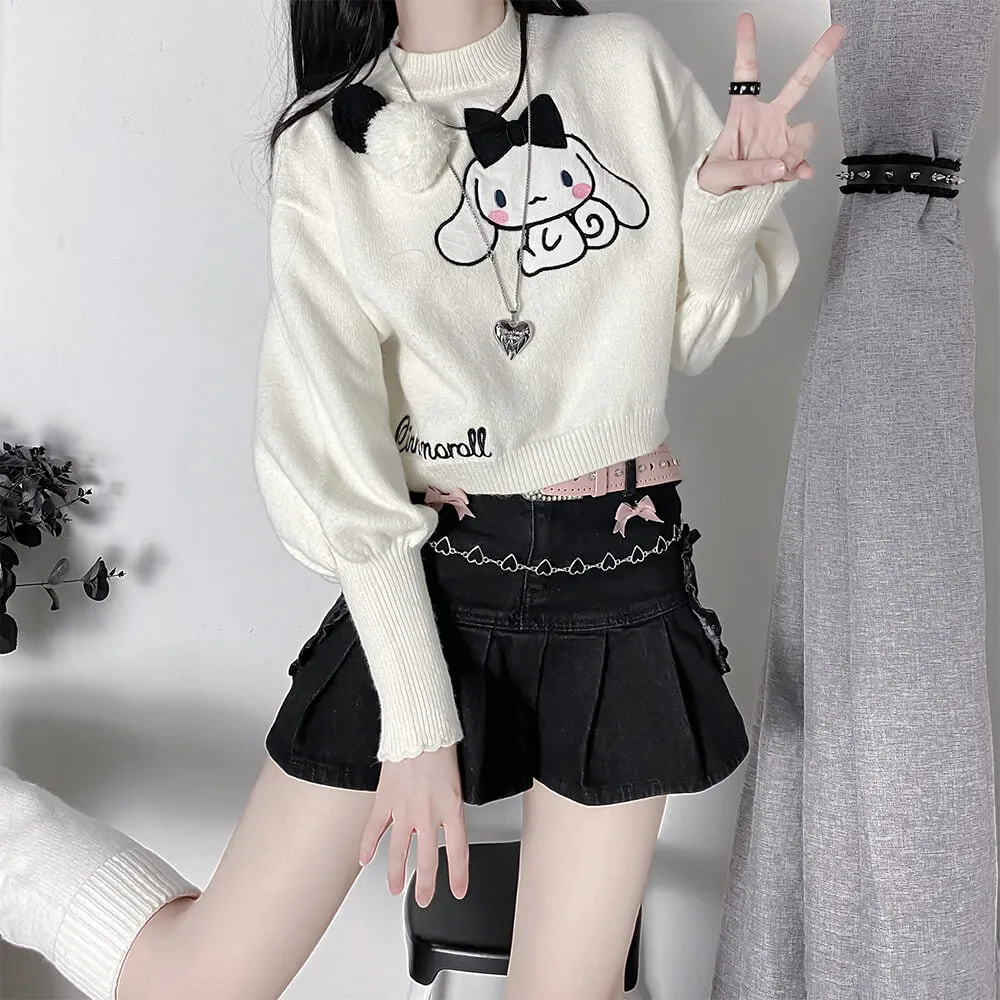 Cinnamoroll Pom-Pom Lamb Sleeve Sweater