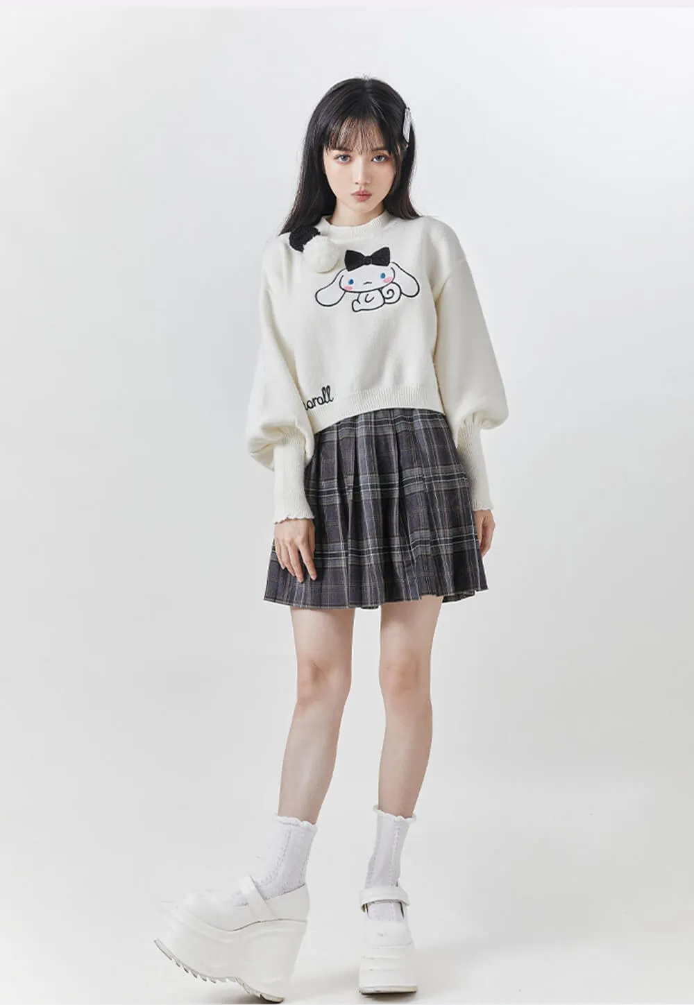 Cinnamoroll Pom-Pom Lamb Sleeve Sweater