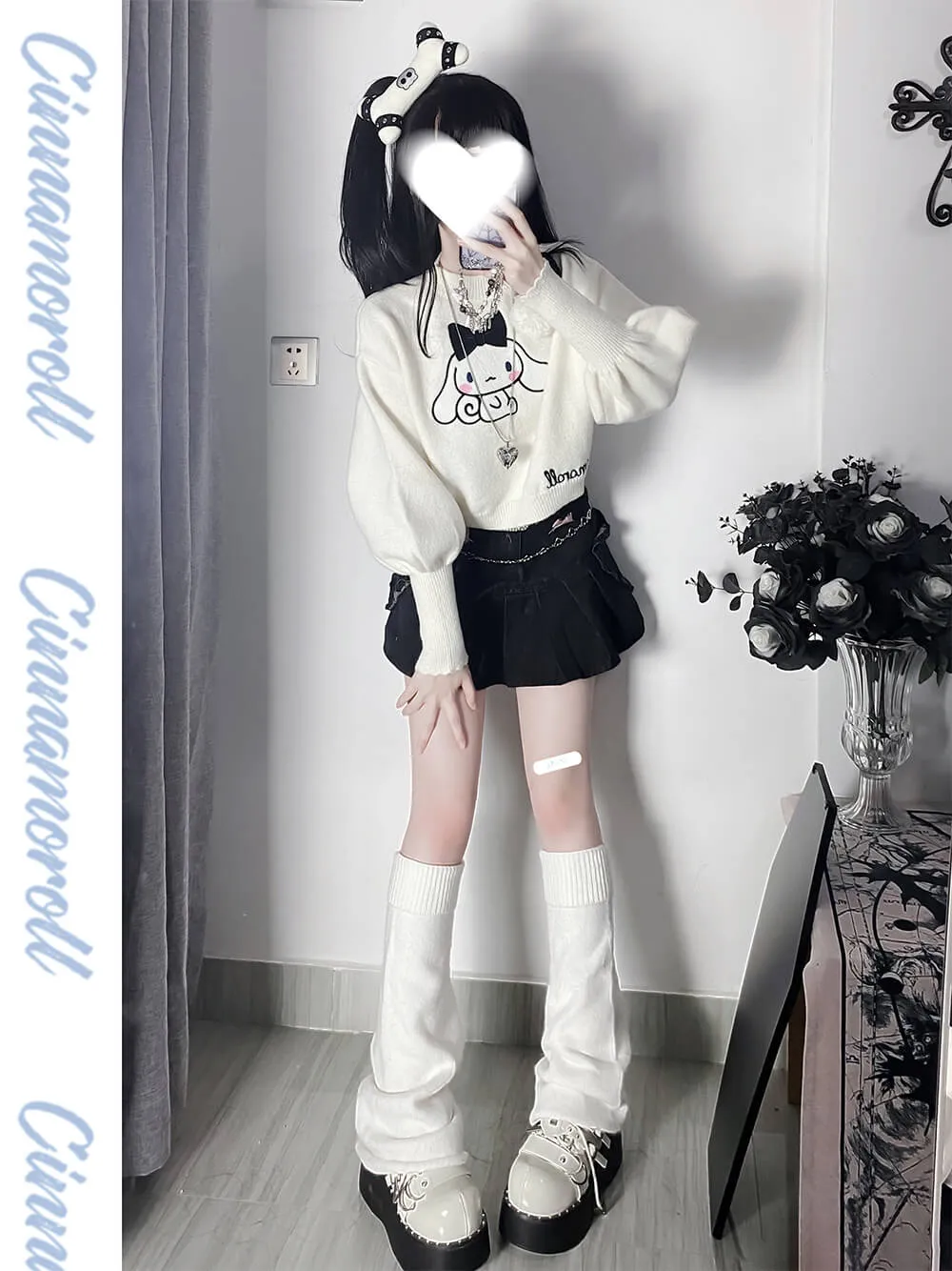 Cinnamoroll Pom-Pom Lamb Sleeve Sweater