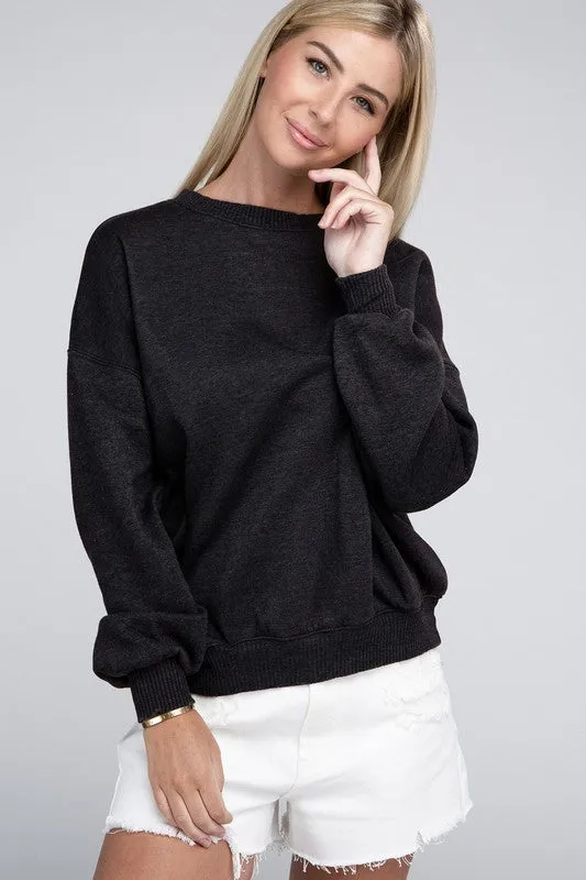 Edgy Comfy Modern Fashion Acid Wash Fleece Oversized Pullover