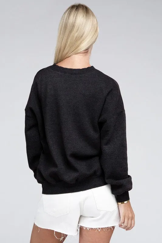 Edgy Comfy Modern Fashion Acid Wash Fleece Oversized Pullover