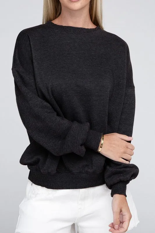 Edgy Comfy Modern Fashion Acid Wash Fleece Oversized Pullover