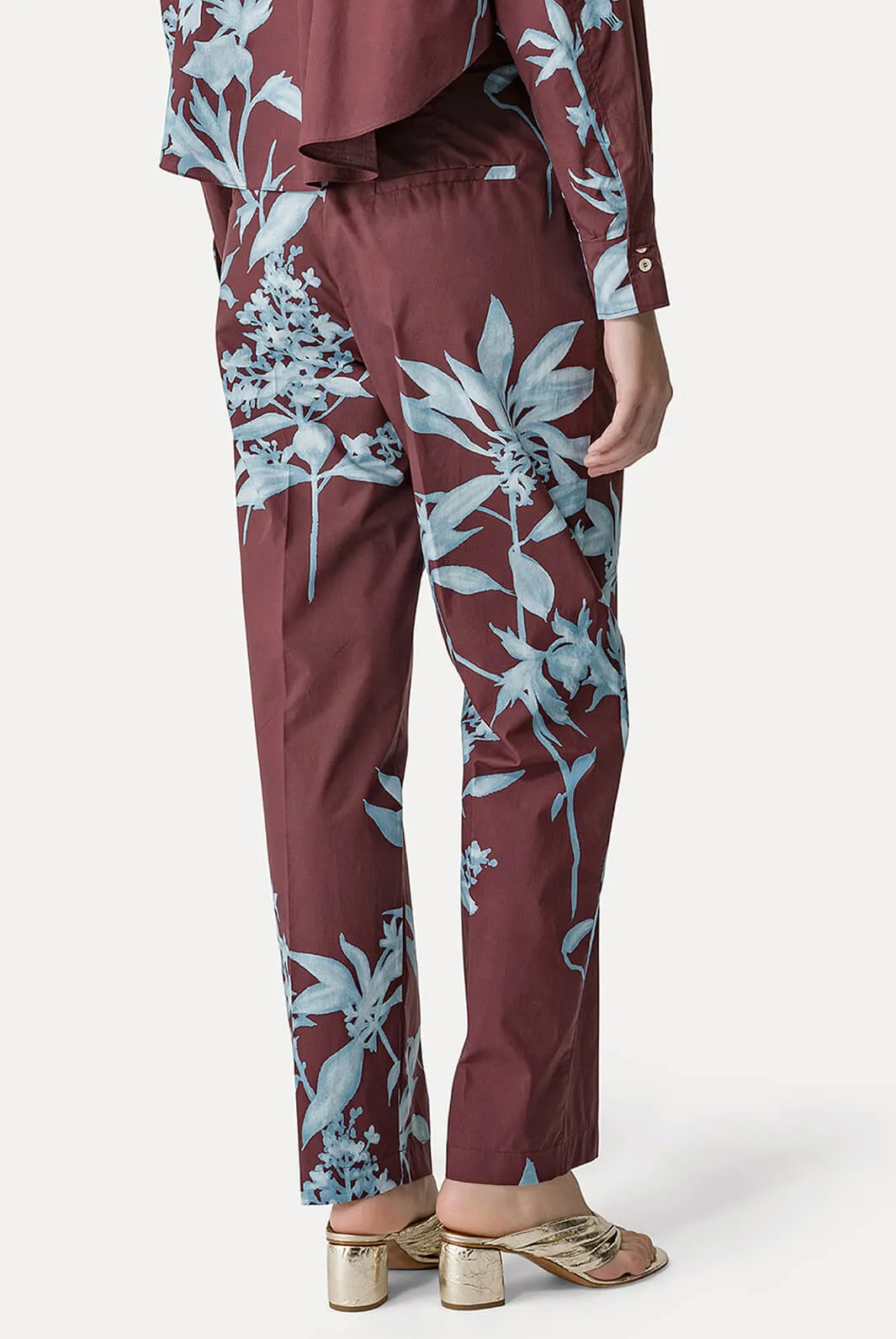 Herbarium Print Popline HIgh Waisted Pants