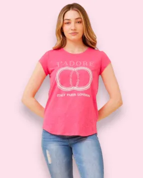 J’ADORE Graphic Tee - Candy Pink