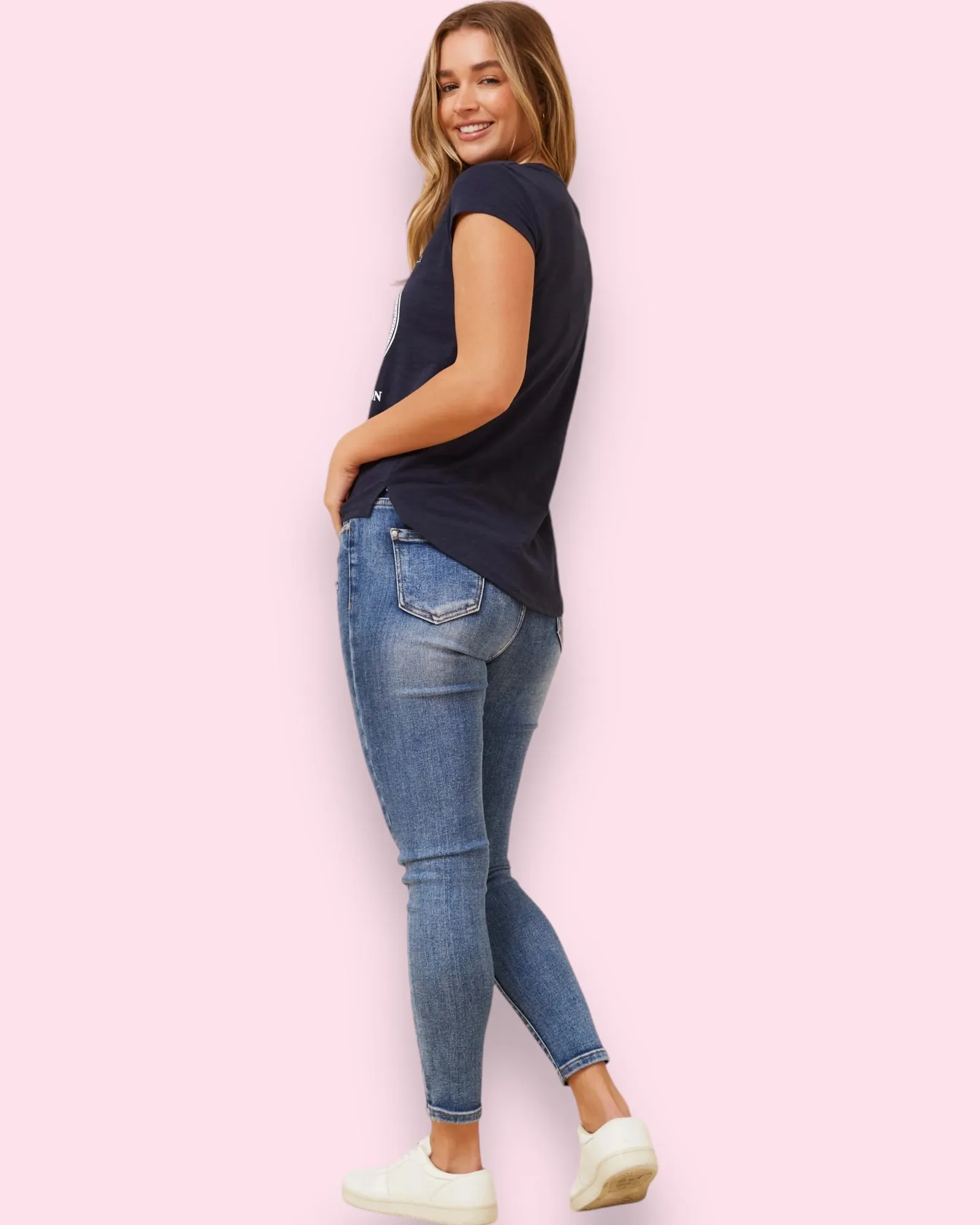 J’ADORE Graphic Tee - Navy