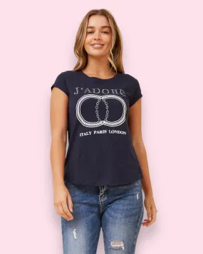J’ADORE Graphic Tee - Navy