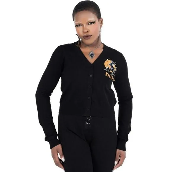 Witch Queen Long Sleeve Cardigan | Black Button Down