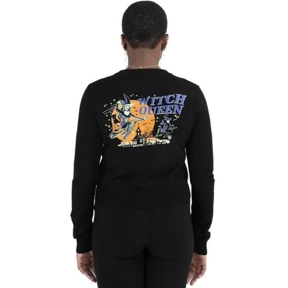 Witch Queen Long Sleeve Cardigan | Black Button Down